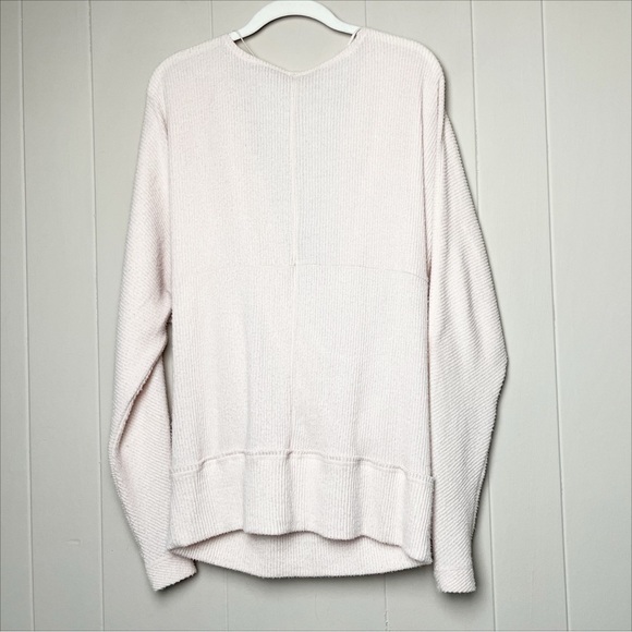 Free People Cozy With You Surplice Pullover Sweater XS lightweight pastel ribbed - Picture 6 of 13